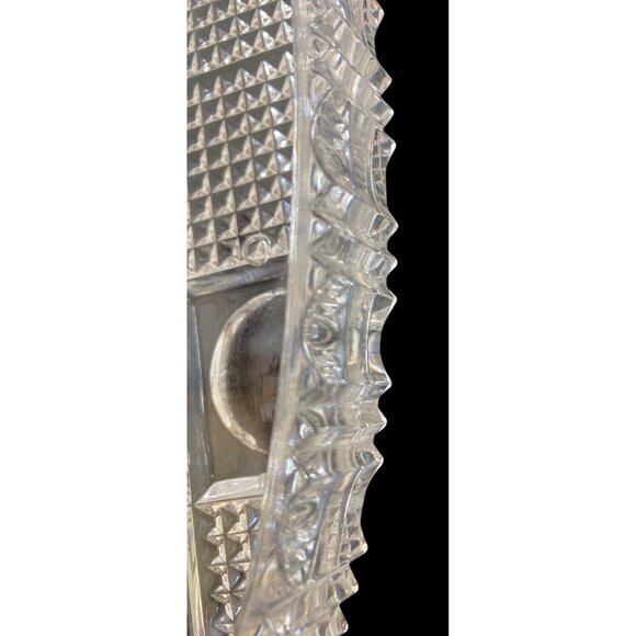 Vintage Heavy Glass Oval Serving Relish Trinket Tray - Picture 6 of 7